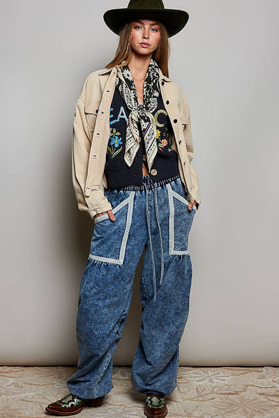 Pocket Front Button Down Corduroy Trucker Jacket