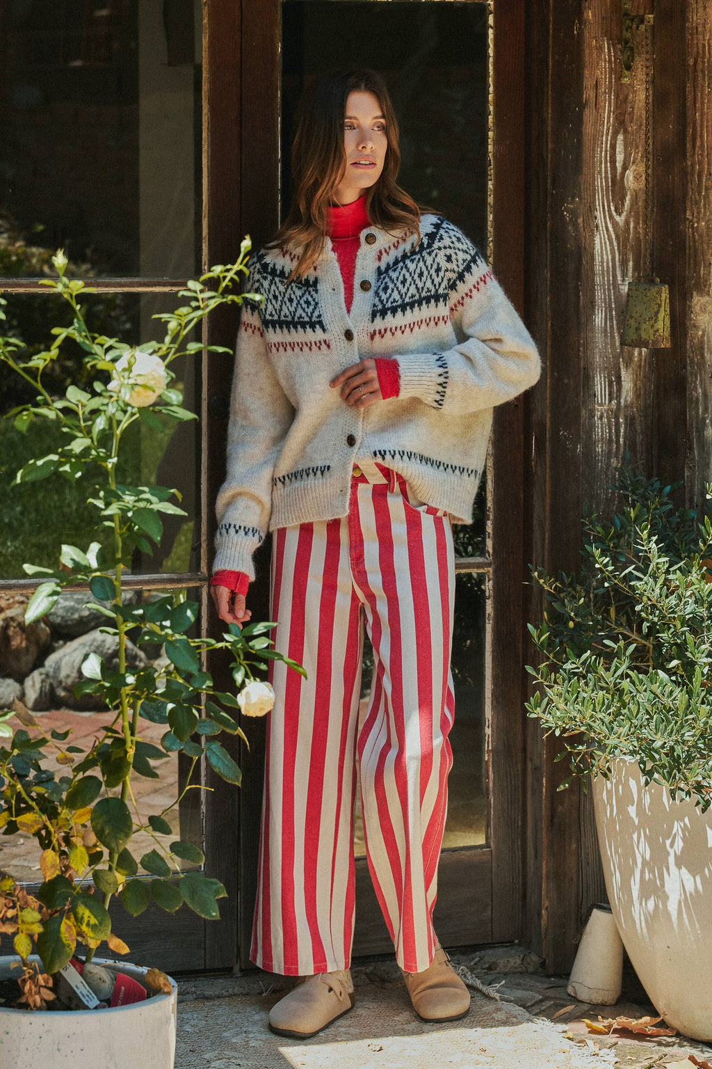 Fair Isle Nordic Toggle Knit Cardigan