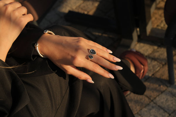 Handmade Crystal Brass Ring - 6845