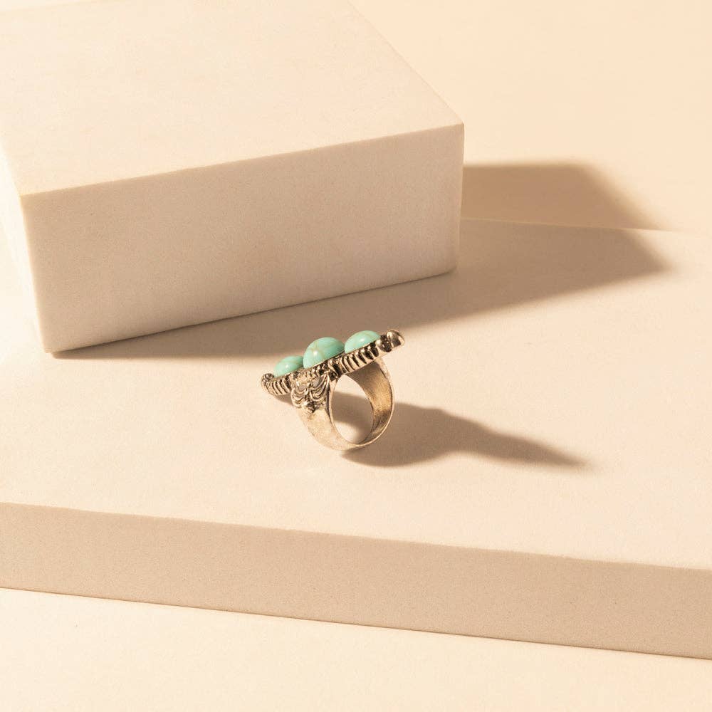 Wildfire Turquoise adjustable Ring for Women with turquoise detail for premium western wear