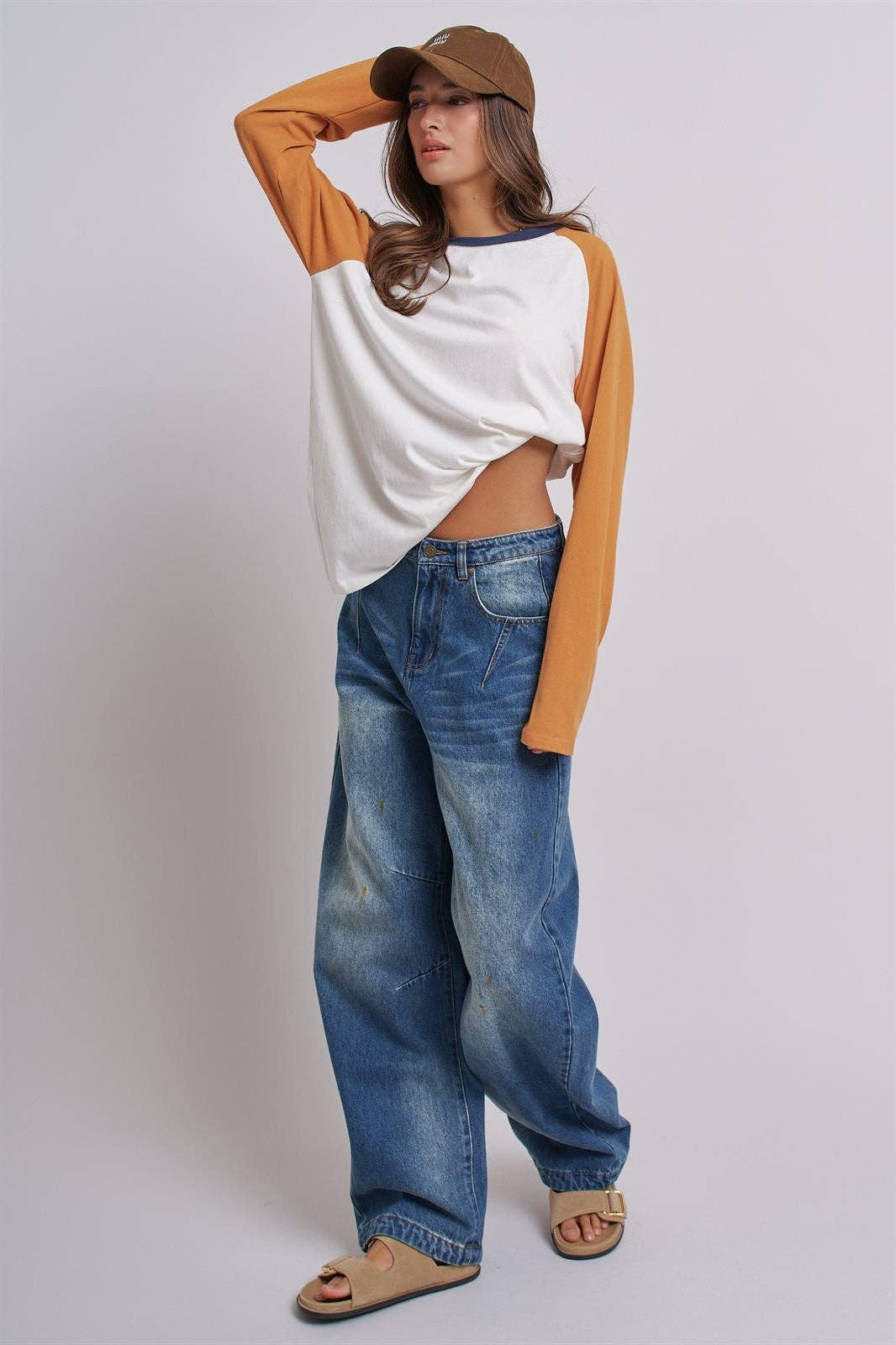 Retro Fade Wide-Leg Barrel Jeans