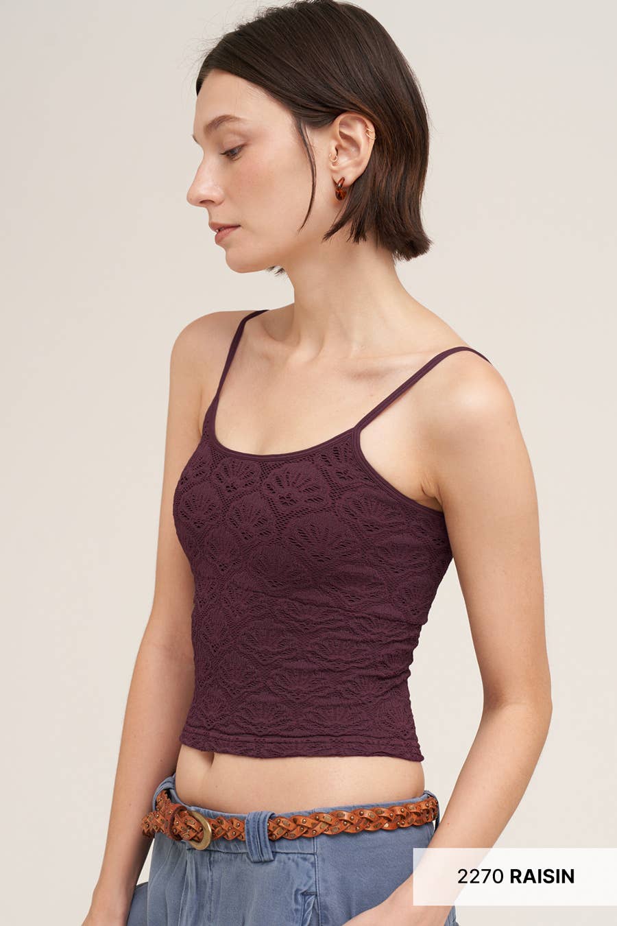 NS8473 - Floral Textured Lace Cami