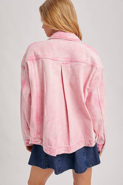 DENIM BUTTON DOWN OVERSIZED JACKET