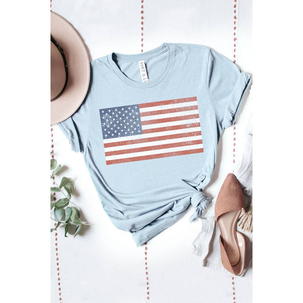 VINTAGE AMERICAN FLAG WASHED GRAPHIC TEE