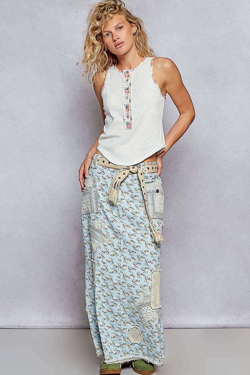 Boho edge studded tassel waist BELT163