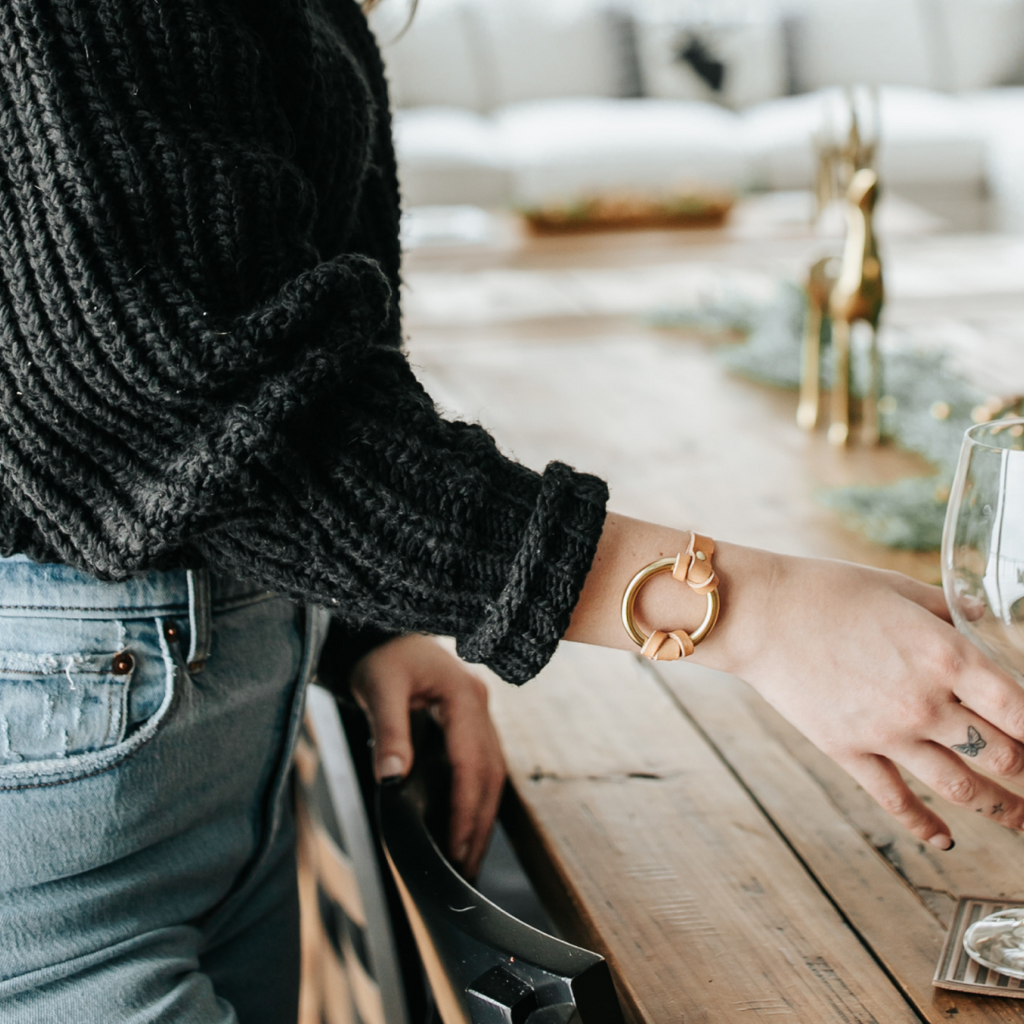 RANGE LTHR Equestrian-Inspired Chinati O-Ring Leather Bracelet