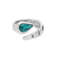 Handmade Green Crystal Brass Ring - 6937