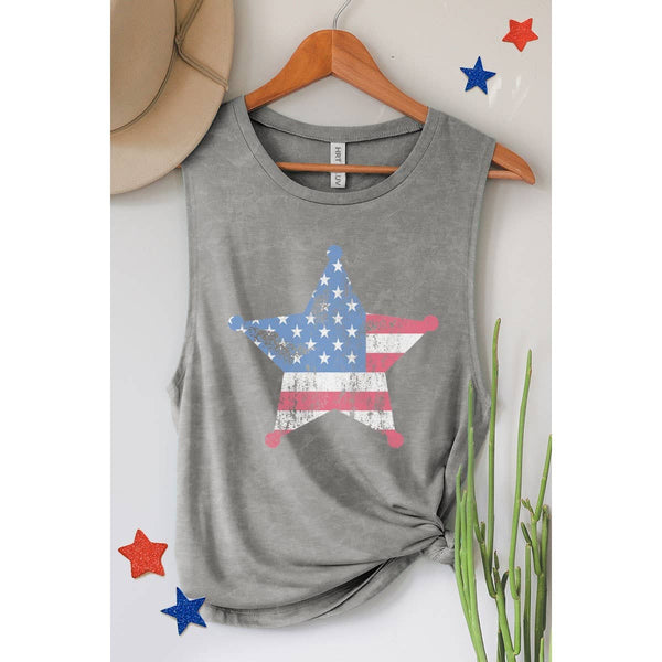 AMERICAN FLAG GRAPHIC TANK TOP