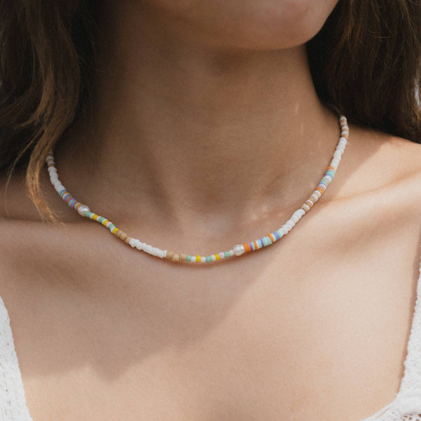 Mentawai Islands Surfer Necklace, Colourful Beaded Choker