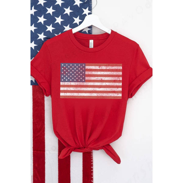 VINTAGE AMERICAN FLAG WASHED GRAPHIC TEE