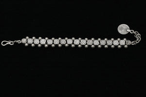 Handmade Pewter Swirl Beaded Bracelet - 3084
