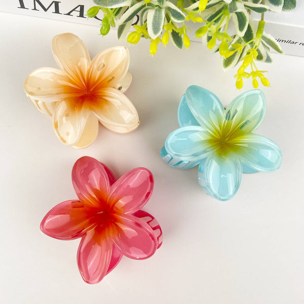 Colorful plumeria hair Clip