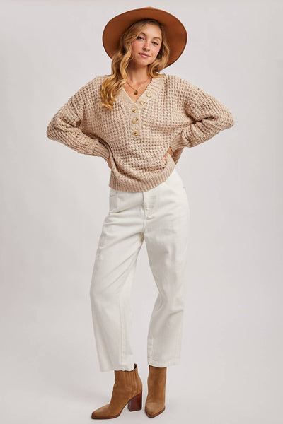 THERMAL HENELY SWEATER TOP