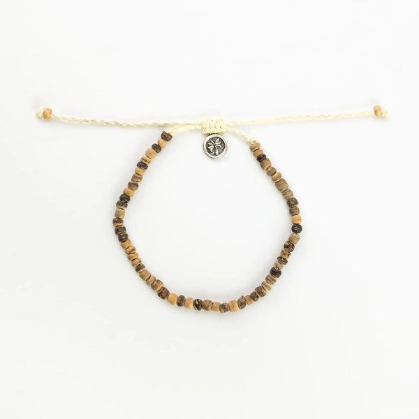 Coconut Beach Bracelet, Beaded Bracelet, Adjustable Bracelet
