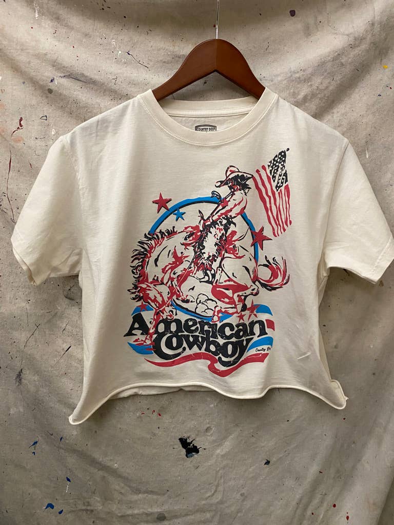 American Cowboy vintage relaxed Crop T-shirt