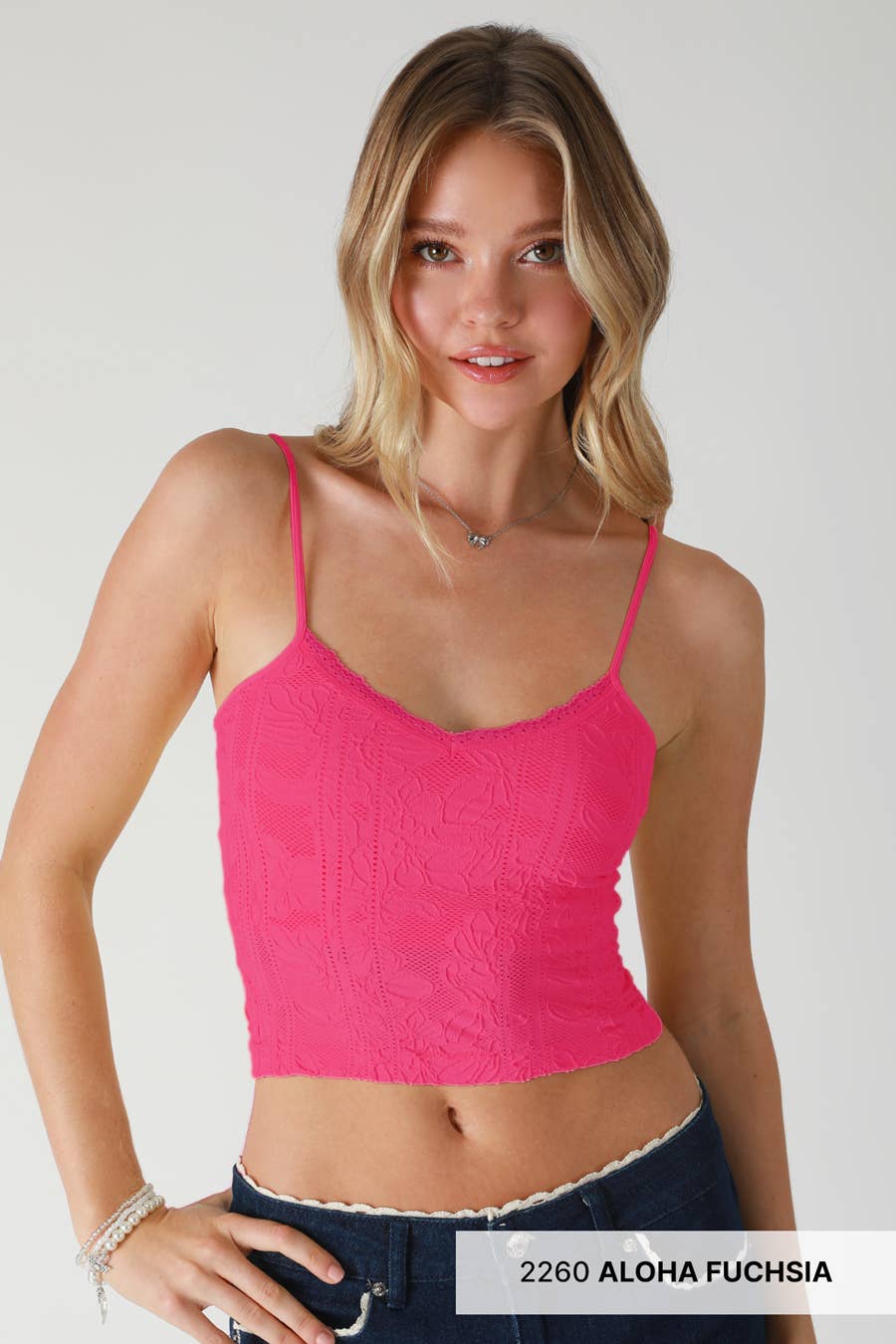 NS8384 - Double Lace Trim Cami