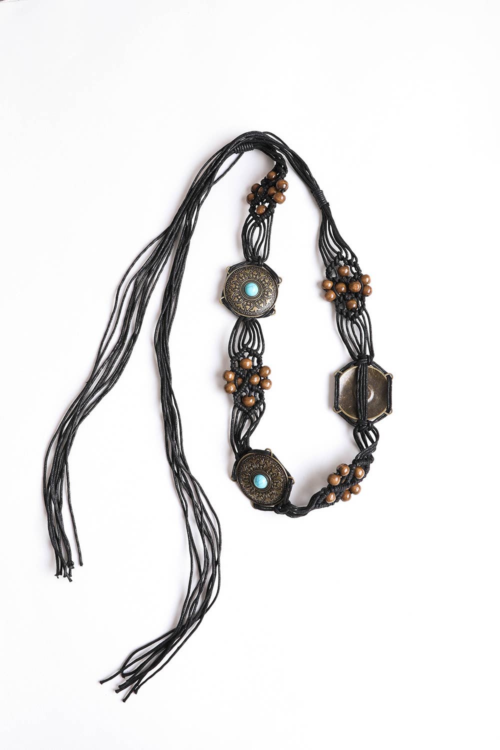 Medallion Macrame Belt - Boho-Chic Style