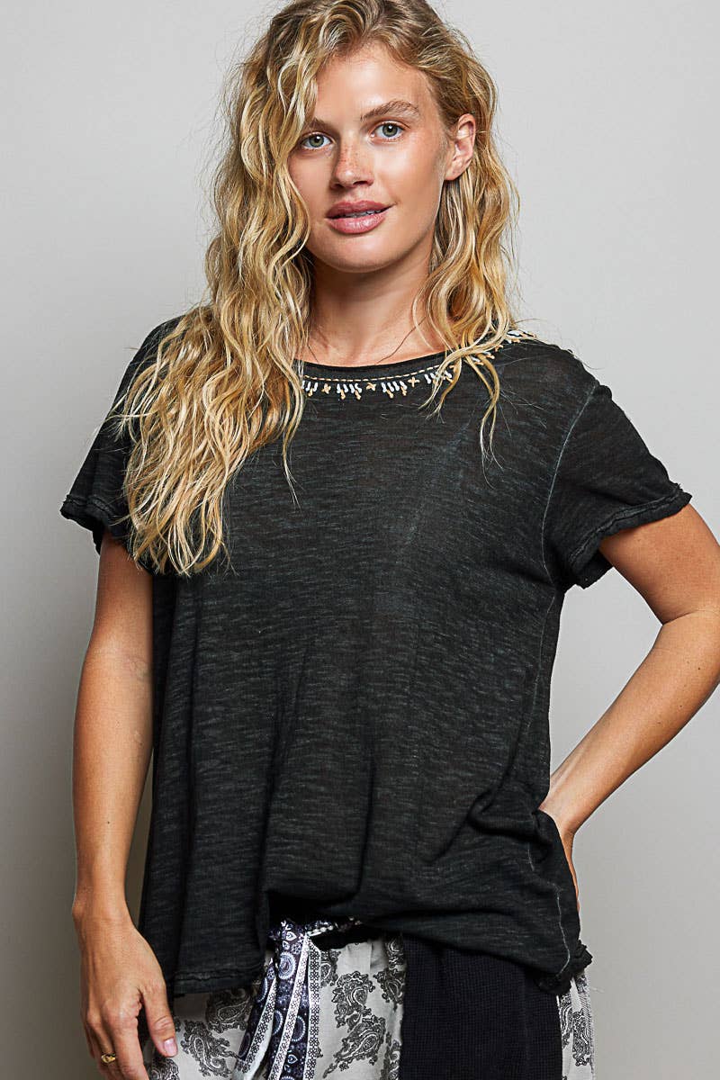 Everyday Lightweight Relaxed Fit Hand-Stitched Knit Top