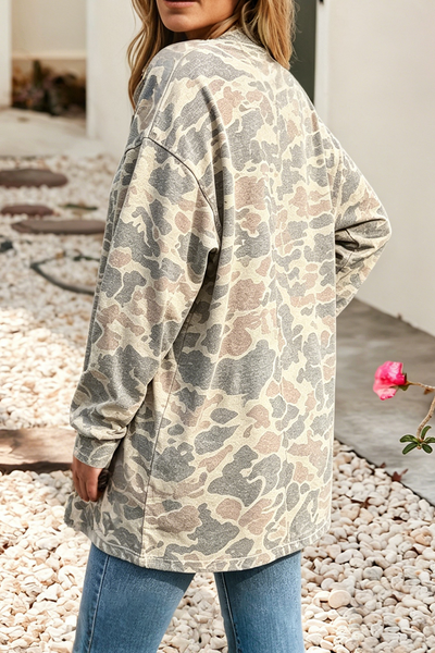 LDC Camouflage Long Sleeve Tunic Cardigan