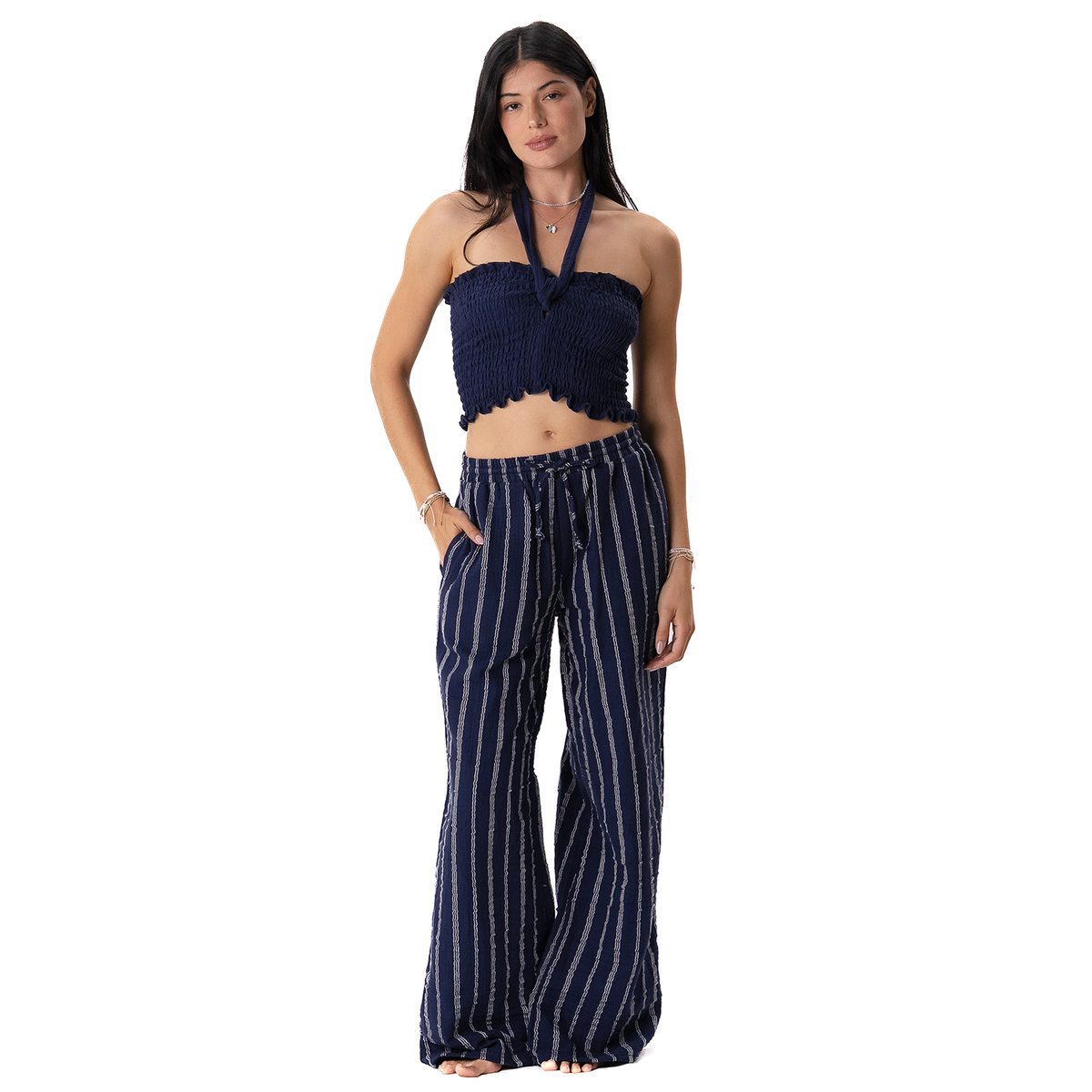 Navy Sailor Stripe Cabana Pants