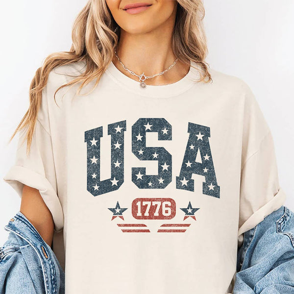 USA 1776 America 4th Of July Patriotic Graphic Tee