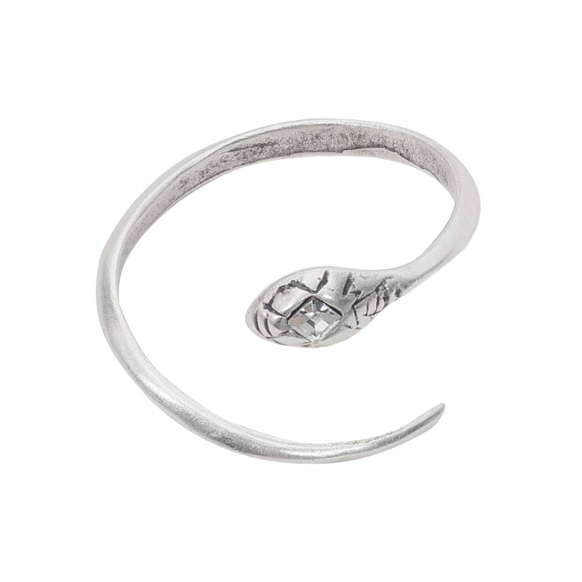 Handmade Brass Snake Bracelet With Clear Crystal - 2907