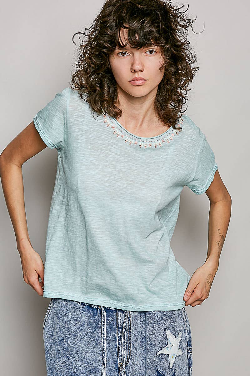 Everyday Lightweight Relaxed Fit Hand-Stitched Knit Top