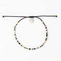 Alila Dainty Beaded Bracelet, Friendship Bracelet, Summer: Black & Gold