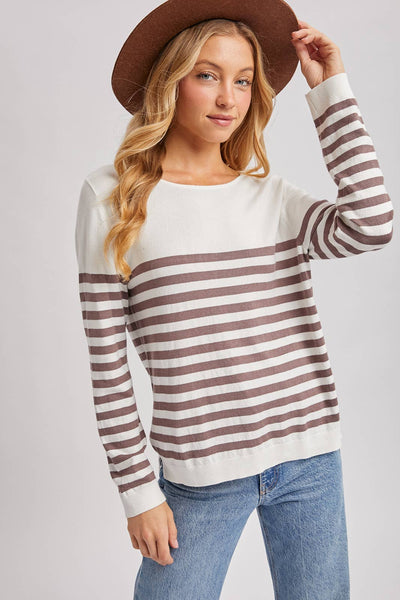 STRIPED KNIT OVERALL TOP