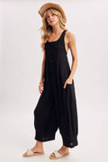 BOHO CROSS-BACK RELAXED SLEEVELESS JUMPSUIT