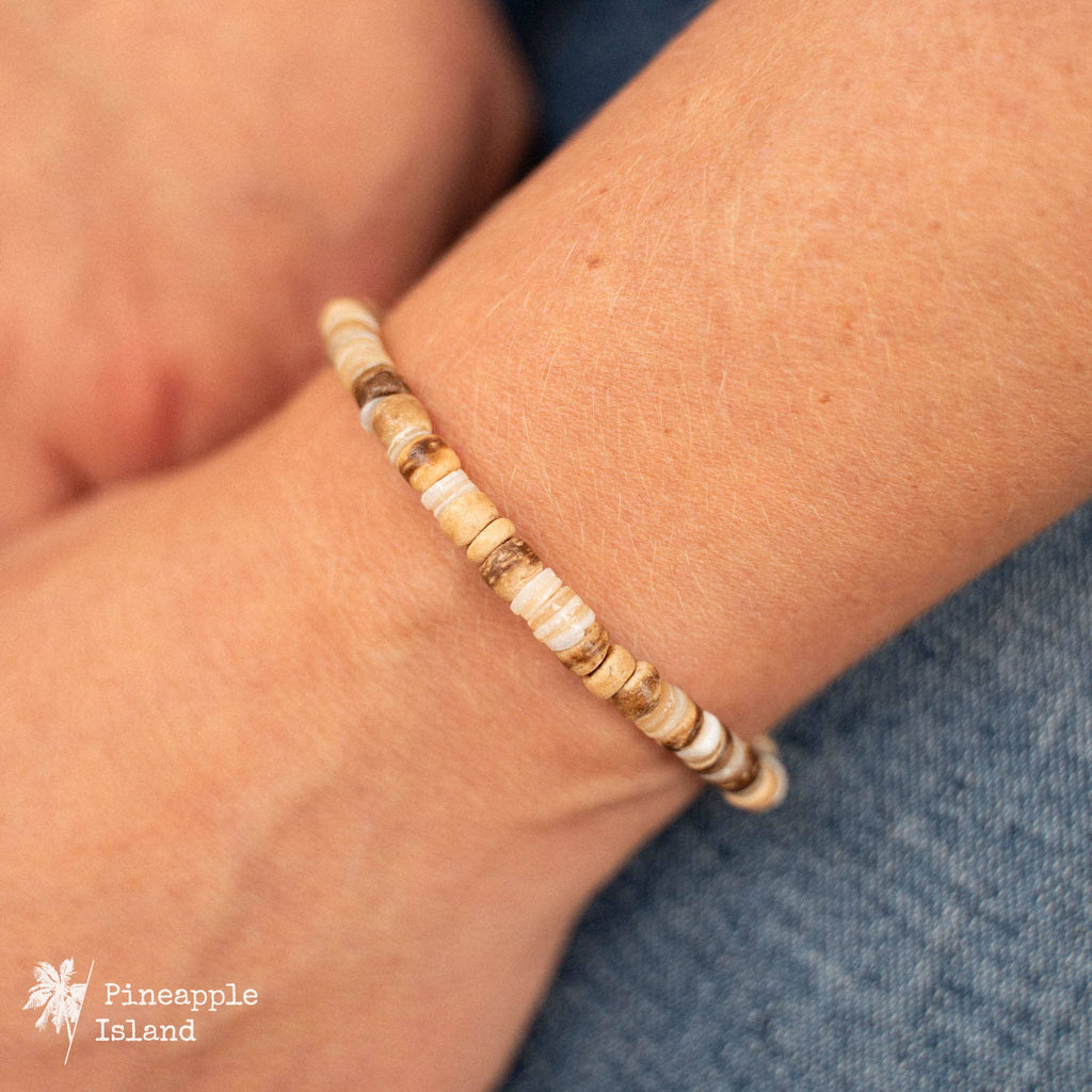 Nusa Lembongan Wood Bead Surf Bracelet, by Pineapple Island