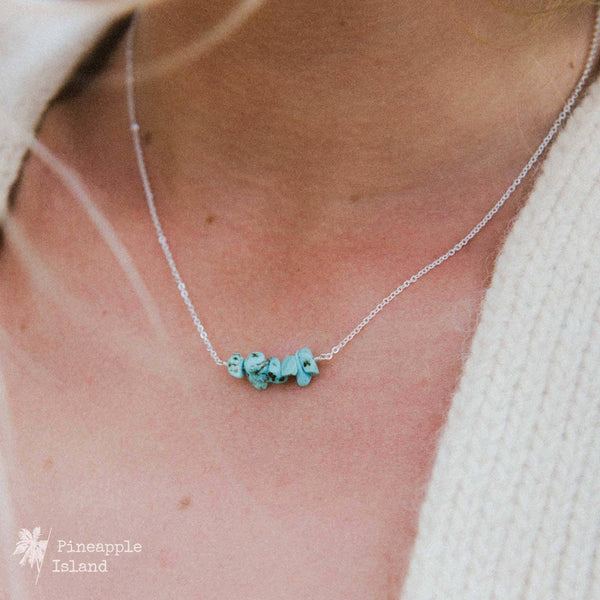 Asri Turquoise Howlite Stone Necklace, by Pineapple Island