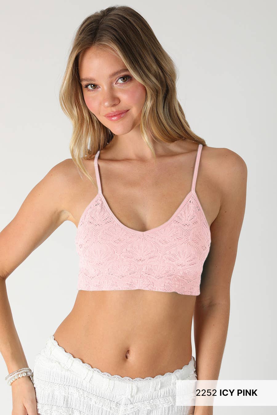 NS8412-Textured Lace Triangle Cut-Out Bralette