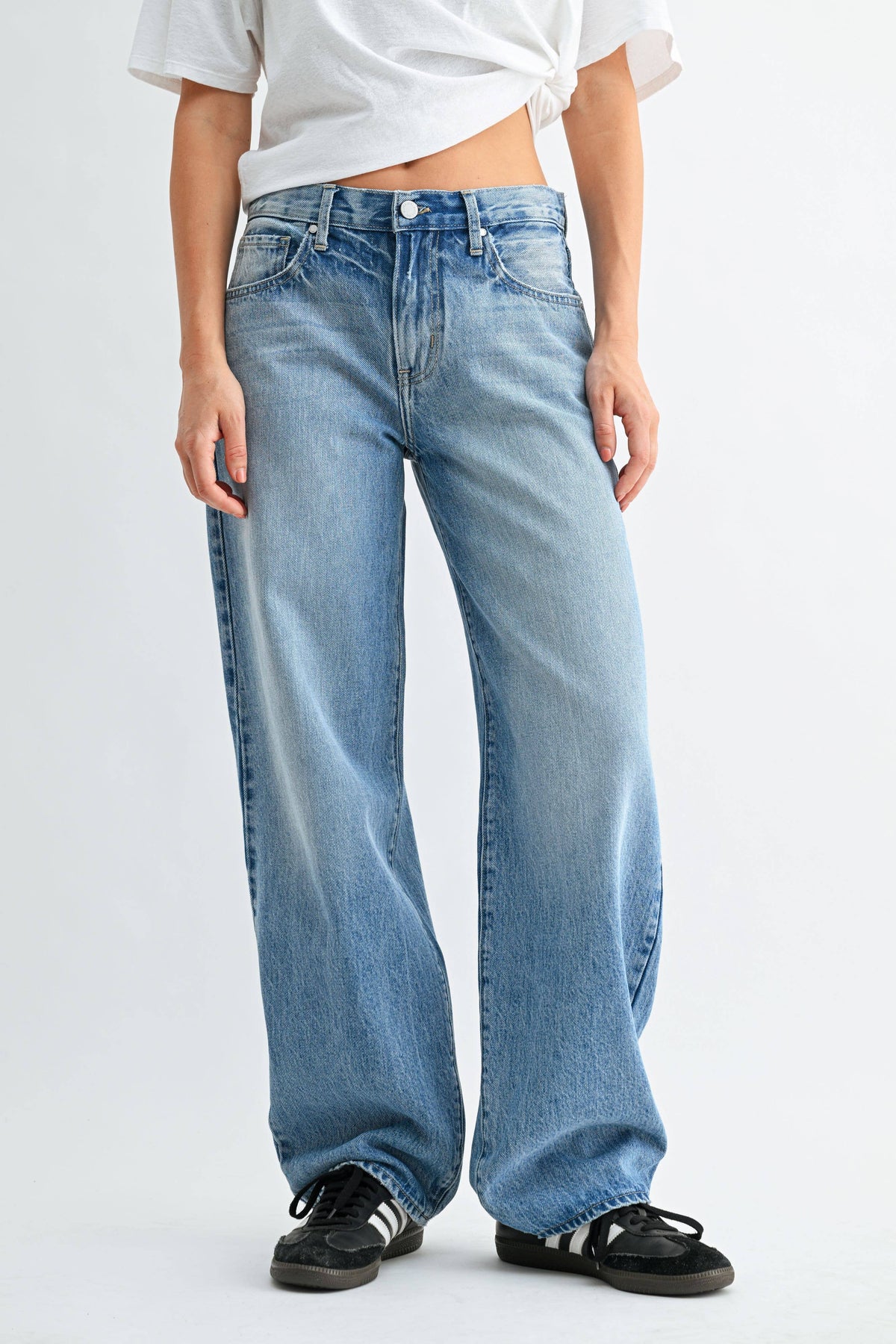JB Collection Baggy Dad Jean - LIGHT DENIM - BP619N