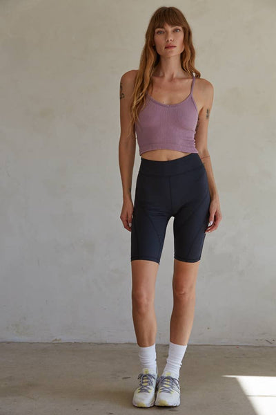 S1072 | Knit Ribbed Seamless UV Neck Brami