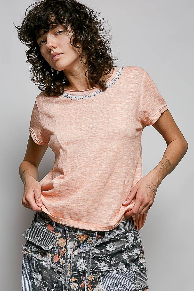 Everyday Lightweight Relaxed Fit Hand-Stitched Knit Top