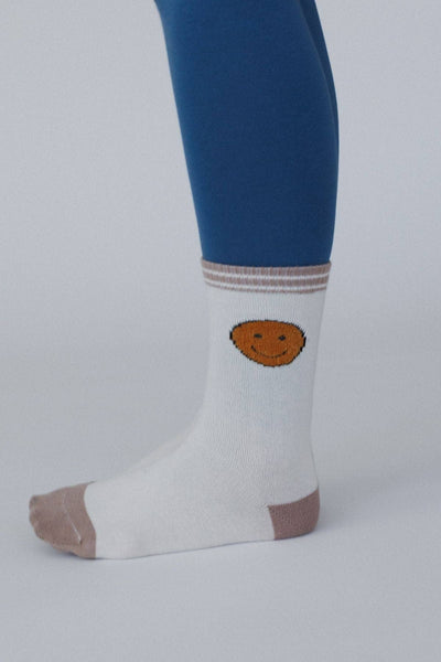 Happy Feet Smiley Face Socks - Ivory