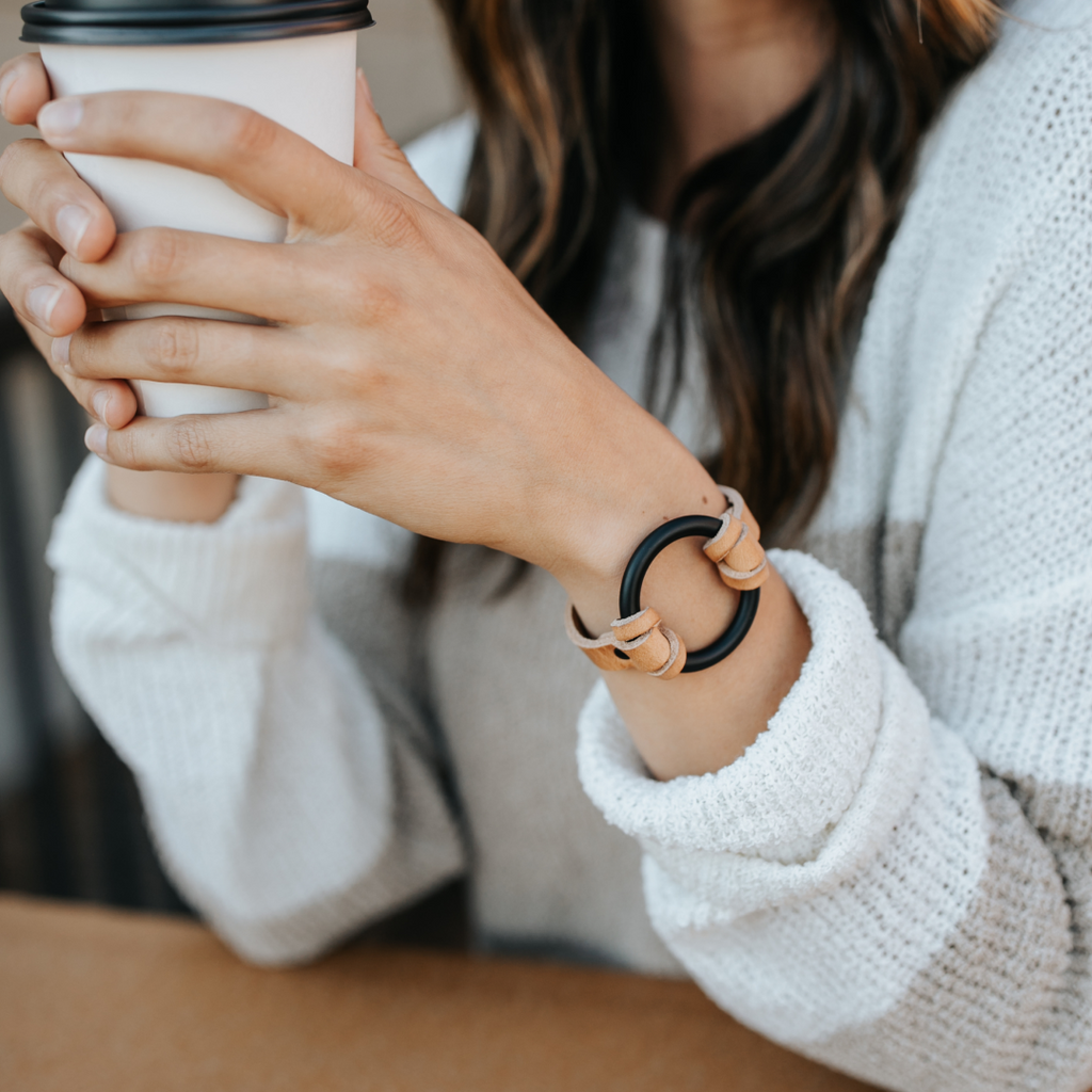 RANGE LTHR Equestrian-Inspired Chinati O-Ring Leather Bracelet