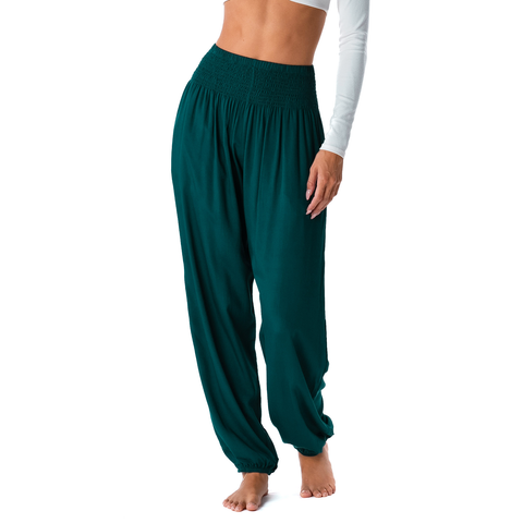 Rain Forest Rayon Harem Pants with Pockets