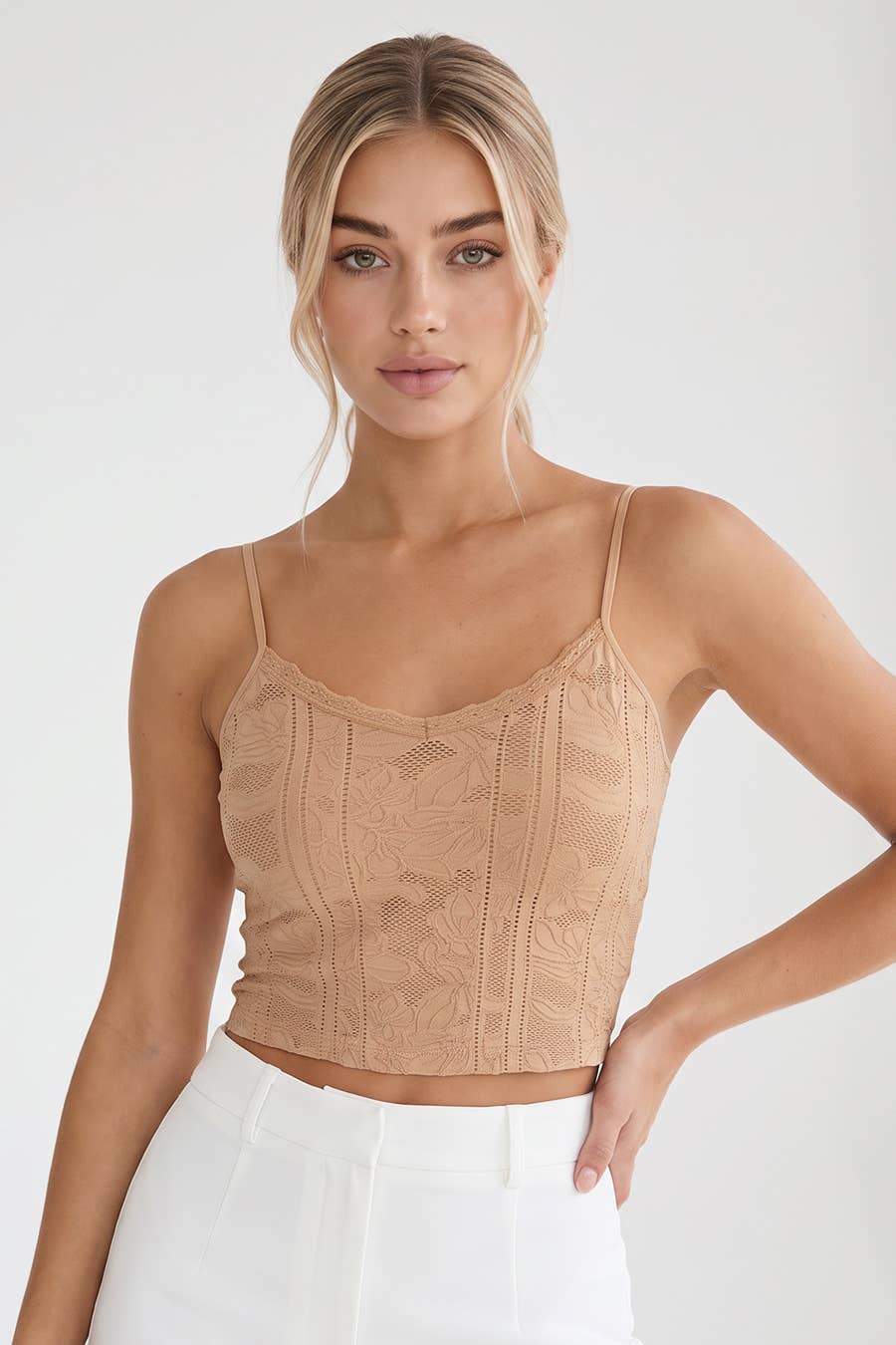 NS8384 - Double Lace Trim Cami