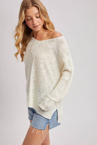 REVERSE SEAM LOOSE FIT SWEATER