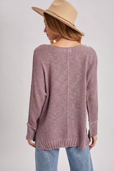 REVERSE SEAM LOOSE FIT SWEATER