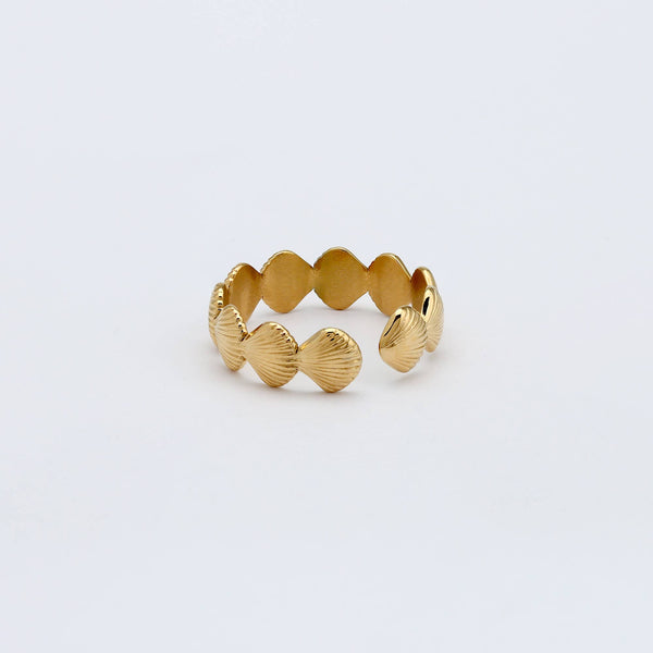 Ocean Treasure Ring, Dainty Waterproof Gold Ring