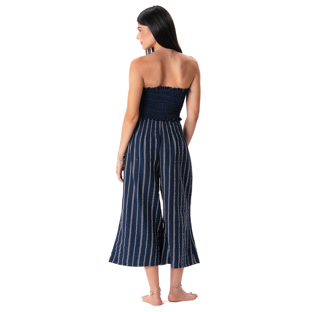 Navy Sailor Stripe Lagoon Cropped Pants