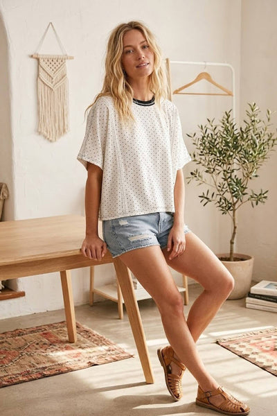 Knit Polka Dot Oversized Top