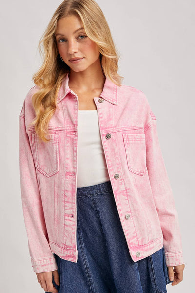 DENIM BUTTON DOWN OVERSIZED JACKET