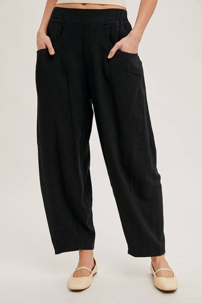 RELAXED BARREL PANTS WITH POCKETS
