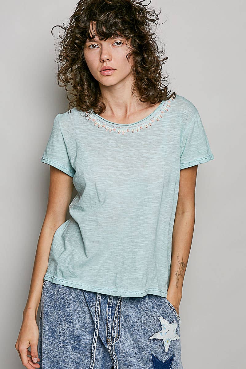 Everyday Lightweight Relaxed Fit Hand-Stitched Knit Top