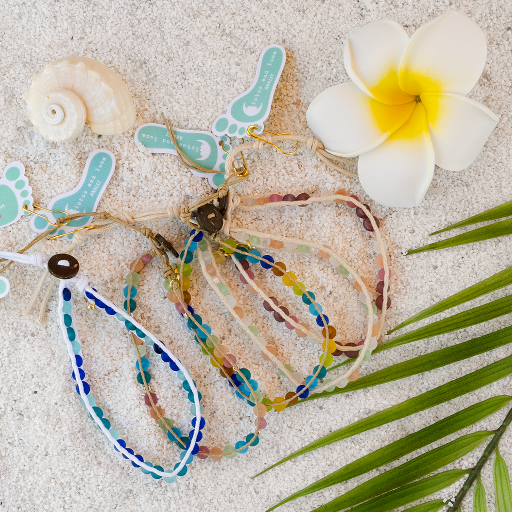 Sea Glass Anklets