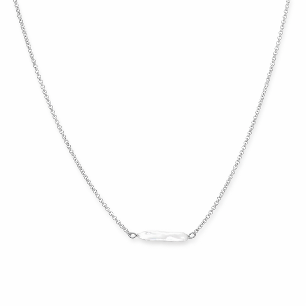 Halo Pearl Bar Necklace